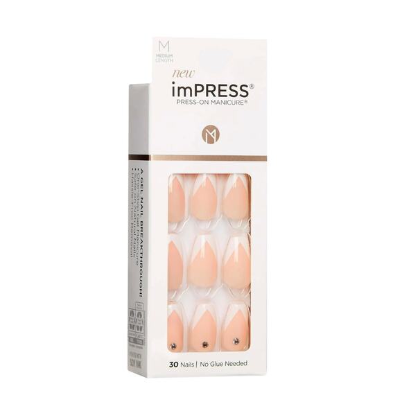 New in packaging Kiss imPRESS Medium Press-On Manicure Nails, So French - Picture 7 of 7